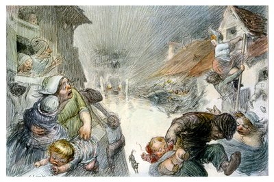 The Heroic Age of the Automobile: The Arrival of a Driver in a Village by Unknown